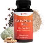 Lions Mane Supplement High Strength with Prebiotic Inulin Fibers - 2250 mg Organic Lion's Mane Mushroom - 3 Months Supply - Rich of Polysaccharides 30% with Black Pepper Extract for Boosted absoption - Image 2