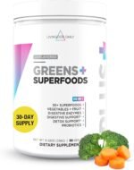Livingood Daily Greens, Unflavored - Super Greens Powder for Gut Health - Green Blend Superfood w/Spirulina, Chlorella, Veggie, Fruits, Herbs, Prebiotics & Enzymes - Smoothie Mix - 30 Servings - Image 2