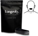 Longevity Sleep Tape - 30 Strips (Black) - Dermatologically Tested Mouth Tape for Sleeping, Women and Men - Supports Nasal Breathing and Reduces Snoring - 95% Cotton, Rayon-Free Mouthtape - Image 2