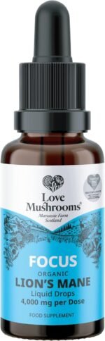 Love Mushrooms - Organic Lions Mane Supplement - 4000mg per 1 ml - Liquid Drops for Focus and Memory Support - Vegan and Made in The UK - Mushroom Drops with Sweet Taste - 30ml - Image 2
