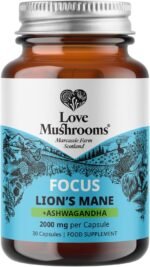 Love Mushrooms – Lion’s Mane Plus Ashwagandha Capsules | Cognitive Support, Stress Relief, Immune Health | 30 Capsules, Vegan, Made in UK - Image 2