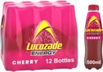 Lucozade Energy Cherry 12 x 500ml bottles - Image 2