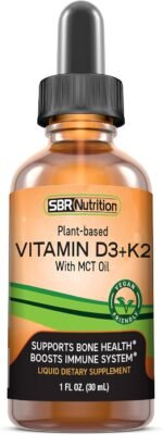 MAX Absorption Plant-Based Vitamin D3 + K2 (MK-7) Liquid Drops with MCT Oil, Peppermint Flavor, Helps Support Strong Bones and Healthy Heart - Image 2