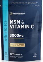 MSM Supplements 3000mg with Vitamin C | High Strength Methylsulfonylmethane MSM with VIT C | 120 Vegan Tablets (Not Capsules) | by Horbaach - Image 2
