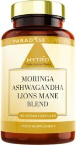MYTRIO – Moringa, Ashwagandha & Lion’s Mane Capsules – Triple Adaptogen Blend – Vegan Nootropic for Focus, Mood & Stress Support – 60 Capsules, 1 Month Supply - Image 2