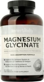 Magnesium Glycinate 180 Capsules (3 Month Supply) 280mg Elemental Magnesium - High Strength Easy to Absorb Magnesium Supplement with No Additives by Inner Vitality - Image 2