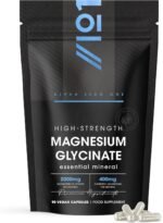 Magnesium Glycinate 2000mg – 400mg Elemental Chelated Magnesium – 90 Vegan Capsules – Supports The Nervous System - Reduces Tiredness and Fatigue – by Alpha01 - Image 2