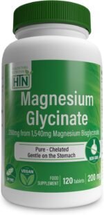 Magnesium Glycinate 200mg from 1,540mg Fully Reacted Chelated Magnesium Bisglycinate | High Absorption | Relaxation & Nerve Function Supplement | Non-GMO 120 Coated Tablets | by Health Thru Nutrition - Image 2