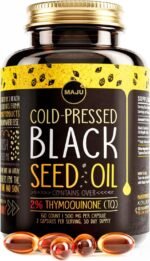 Maju Superfoods Black Seed Oil Capsules - Cold Pressed, 2% Thymoquinone, Turkish Black Cumin Oil, 60 Count, 500mg - Image 2