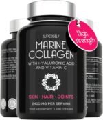 Marine Collagen Capsules 2200mg - with Hyaluronic Acid & Vitamin C - High Strength Complex for Skin Hair Support - Premium Type 1 Peptides - Collagen Supplements for Women & Men - 180 Capsules - Image 2