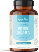 Marine Collagen Tablets 1400mg | with Hyaluronic Acid, Vitamin C, E, Zinc & Biotin | High Strength Hydrolysed Collagen Supplements for Women and Men | 120 Tablets | Skin, Joints & Hair | Alpha Foods - Image 2