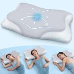 Memory Foam Pillow Cervical Pillow for Neck Pain, 2‑in‑1 Ergonomic Pillows for Sleeping Side Back Stomach Sleepers, CertiPUR-EU Orthopedic Pillows – Comfortable Support for Deep Sleep - Image 2