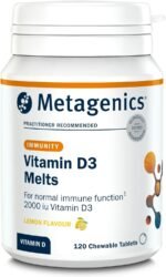 Metagenics Vitamin D3 2000iu Chewable Lemon Melts - Adults & Children Over 6 - Immune Support, Normal Bones, Muscle Function - 120 Tablets - Image 2