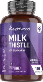 Milk Thistle Capsules - 180 Capsules - 6 Months Supply - Just 1 per Day - 80% Silymarin - 40:1 Extract - Vegan, Non-GMO & Gluten-Free - GMP-Approved Milk Thistle Herbal Supplements - Image 2