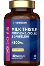 Milk Thistle Capsules 4500mg | 4-in-1 Complex with Artichoke, Dandelion and Choline | 80% Silymarin | High Strength Vegan Supplement | 120 Capsules | by Horbaach - Image 2