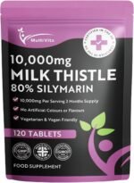 Milk Thistle Tablets 80% Silymarin High Strength 10,000mg Per Serving 2 Months Supply, 120 Vegan Tablets - Milk Thistle Capsules Alternative - Premium Supplement Made in UK - Image 2