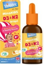 MinaKIDS D3 & K2 Drops – Delicious Orange Flavoured Supplement with 400 I.U D3, Essential Bone & Immune Support Vitamins for Babies and Children, Sugar-Free, Vegan, 60ml - Image 2