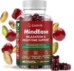 MindEase - Sleep Aid Gummies for Adults | with Pistachio Extract (Natural Melatonin) & Tart Cherry | Relaxation, Stress & Anxiety Relief | Vegan, Sugar Free | 60 Gummies | Cherry Flavour - Image 2