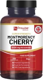 Montmorency Cherry 6400mg - 200 Tart Cherry Capsules - Natural Tart Cherry Extract Supplement for Men & Women – Super Strength, Gluten Free, Vegan and GMO Free - Made in The UK by Prowise - Image 2