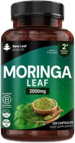 Moringa Leaf Capsules - High Strength Moringa Capsules 2000mg - Pure Vegan Extract & Powder - 120 (Two Months Supply) Enriched with Black Pepper by New Leaf - Image 2
