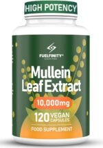 Mullein Leaf Extract for Lungs - 10,000 mg – Lung Cleanse & Lung Detox for Smokers – 120 Capsules - High Strength Respiratory Support - FuelFinity® - Vegan - Image 2