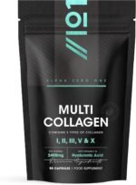 Multi Collagen 2400mg – Types I, II, III, V & X – 90 Capsules – Wild Caught Marine, Grass Fed Bovine, Eggshell & Free-Range Chicken Collagen Powder, with Hyaluronic Acid & Vitamin C – by Alpha01 - Image 2