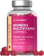 Multivitamin Gummies for Women | 14 Active Ingredients | with Zinc, Vitamins C, Biotin, B6, B12, B9 (Folic Acid) & More! | Hair, Skin and Nails | 60 Vegan Gummies - Natural Strawberry | by Horbaach - Image 2