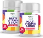 Multivitamin & Iron (180) 2 x 90 Easy to Swallow Tablets (180) with Vitamins A,B,D,C,E and Minerals, One a Day, Support for Immune System, - Image 2