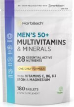 Multivitamin Tablets for Men 50 Plus | 180 Count | One-a-Day Formula | 28 Essential Nutrients | with Vitamin C, B6, D3, Iron and Magnesium | Vegan | by Horbaach - Image 2