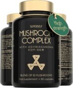 Mushroom Complex with Ashwagandha KSM-66 - Mushroom Supplement 1600mg with Lion's Mane, Reishi, Chaga, Cordyceps, Shiitake - High Strength Superblend of 8 Mushrooms & Ashwaganda - 60 Capsules - Vegan - Image 2