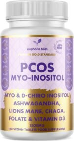 Myo-Inositol & D-Chiro Inositol Blend Capsule, Vitamin D3, Lions, Chaga, Ashwagandha, Folate, PCOS Support Supplement, Hormonal Balance, Healthy Ovarian Function Support for Women, 120 Caps - Image 2