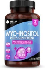 Myo-Inositol PCOS Supplement - Myo Inositol Capsules PCOS Supplement Enriched with Folic Acid, Vitamin B12 and Chromium - Hormone Balance for Women 120 Vegan Capsules UK Made New Leaf Vitamin B8 - Image 2