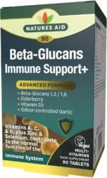 Natures Aid Beta Glucans Immune Support Supplement - Vitamin C, D3, A, Zinc, Selenium, Garlic & Elderberry - Immune System Support for Adults - Vegan, Gluten Free, Non-GMO - 90 Tablets - Image 2