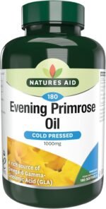 Natures Aid Evening Primrose Oil 1000mg – Cold Pressed Omega-6 GLA – Supports Hormonal Balance & Skin Health – High Strength Potency – Non-GMO, Gluten-Free – 180 Softgel Capsules - Image 2