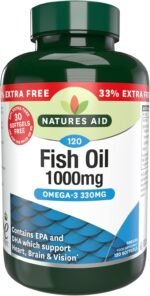 Natures Aid Fish Oil 1000mg – High Strength Omega-3 Supplement with DHA & EPA – Supports Heart, Brain Vision, Immune & Joint Health Non-GMO – High Strength Natural Fish Oil – 120 Softgel Capsules - Image 2