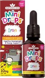 Natures Aid Mini Drops Iron for Kids 50ml – Supports Cognitive Development & Energy – Gluten & Sugar Free Vegan Non-GMO – Natural Supplement for Babies & Children Age 0-5 Years Old - Dropper Included - Image 2