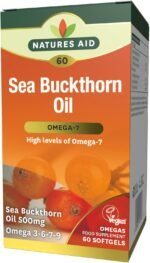 Natures Aid Sea Buckthorn Oil 500mg – Omega-7 High Strength – Supports Skin, Immune & Heart Health – Antioxidant Vegan Supplement – Non-GMO, Gluten-Free – 60 Softgels - Image 2