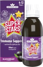 Natures Aid Super Stars Immune Support for Kids 150ml - Blackcurrant Flavour - Vitamin C D3 Zinc - Vegan, Sugar-Free, Gluten-Free - Non-GMO - Daily Immune Support Liquid Supplement - Image 2