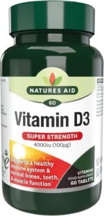 Natures Aid Super Strength Vitamin D3 4000iu – High Strength Vitamin D Supplement for Bones, Immune System, Mood & Energy – Natural, Non-GMO, Gluten Free, Vegan Health & Wellness Support – 60 Tablets - Image 2