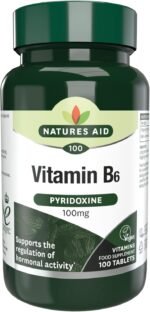 Natures Aid Vitamin B6 100mg – High Strength Pyridoxine – Supports Energy, Hormonal Balance & Nervous System – Vegan, Gluten-Free, Non-GMO Daily Food Supplement – 100 Tablets - Image 2