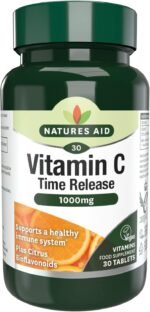 Natures Aid Vitamin C 1000mg Time Release - High Strength with Bioflavonoids - Supports Immunity, Bones & Heart - Antioxidant - Vegan, Gluten-Free, Non-GMO Supplement – 30 Tablets - Image 2