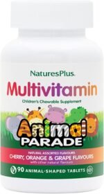 NaturesPlus Animal Parade Children’s Multivitamin - Natural Assorted, Cherry, Orange, and Grape Flavours, Chewable Animal Shaped Tablets - Gluten Free (90, Assorted Flavours) - Image 2