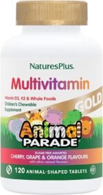 NaturesPlus Animal Parade Gold Children’s Multivitamin - Animal Shaped Chewable Multi for Kids - Assorted Flavours - Vegan, Gluten Free - 120 Chewable Tablets - Image 2