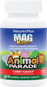 NaturesPlus Animal Parade MagKidz Children’s Magnesium Supplement - Natural Cherry Flavour, Teeth, Bones and Muscle Support - Gluten Free, Vegan - 90 Chewable Animal Shaped Tablets - Image 2