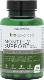 NaturesPlus Bio Advanced Monthly Support - Hormonal Balance Supplement for Women - Milk Thistle, Lemon Balm, Broccoli Sprouts, Chromium - Gluten Free, Vegan - 60 Capsules - Image 2