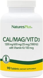 NaturesPlus Calcium, Magnesium, VIT D3 with K2 - Bone Supplement with Calcium, Magnesium, Vitamin D3 and K2 - Vegan, Gluten Free - 90 Tablets - Image 2