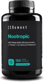 Nootropic, with Ginkgo biloba, Bacopa monnieri, L-Theanin, L-Tyrosine and Vitamins B, 120 Vegan Capsules | Memory, Concentration, Clear Thinking | Vegan, Additive Free, Allergen Free | Zenement - Image 2