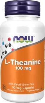 Now Foods, L-Theanine, 100mg, 90 Vegan Capsules, Lab-Tested, Amino Acid, Gluten Free, Soy Free, Vegetarian - Image 2