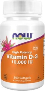Now Foods Vitamin D3 10,000 IU - High Strength for Immune Support & Bone Health - 240 Easy-to-Swallow Softgels- Year-Round Vitamin D Supplement - Image 2