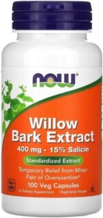Now Foods – Willow Bark Extract 400mg | Natural Herbal Pain Relief & Anti-Inflammatory – 100 Capsules - Image 2